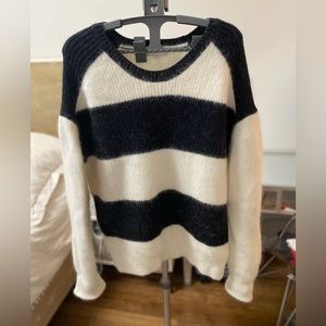 Women’s IRO black and white striped wool sweater